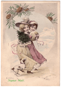 Petites filles joyeuses avec leur chien